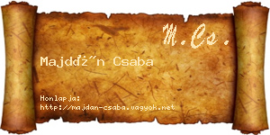 Majdán Csaba névjegykártya