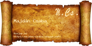 Majdán Csaba névjegykártya
